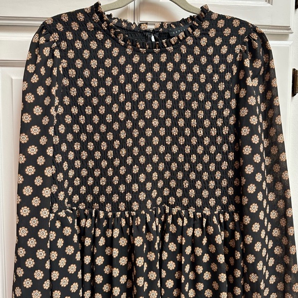 Sanctuary Smocked Long Sleeve Babydoll Dress Medallion Print Size Small - Picture 5 of 13